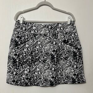IBKUL Black and White A-line Mini Skirt